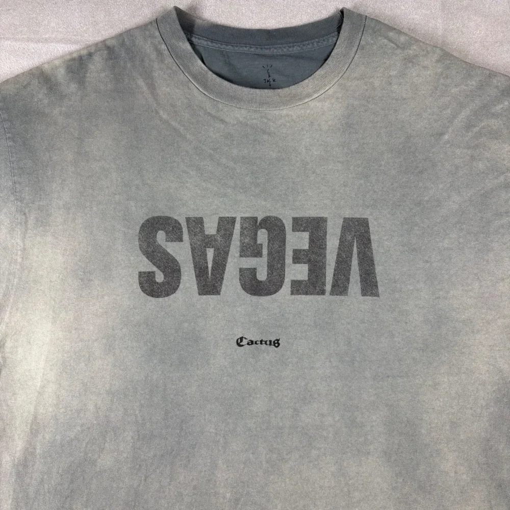 Travis Scott Cactus Jack Vegas Washed Grey T-Shirt XL 2024 Laflame Enterprises